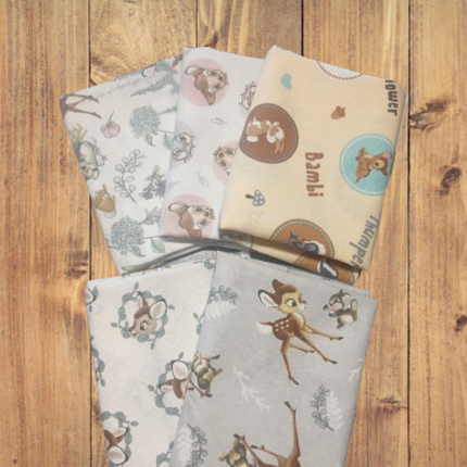 5 Fat Quarters - Assorted Bambi and Friends Fat Quarter Bundle