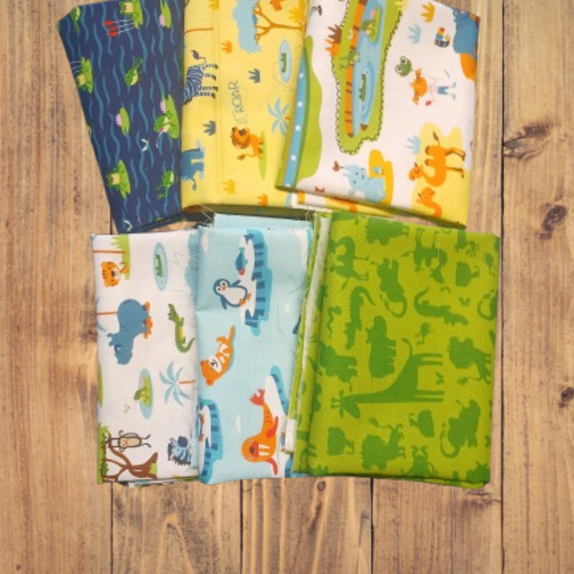 Assorted Zooville Flat Fold Assortment 18 Yard Bundle Cotton Fabric