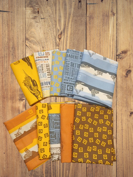 10 Fat Quarters -  Assorted Vintage Caterpillar Equipment Fat Quarter Bundle