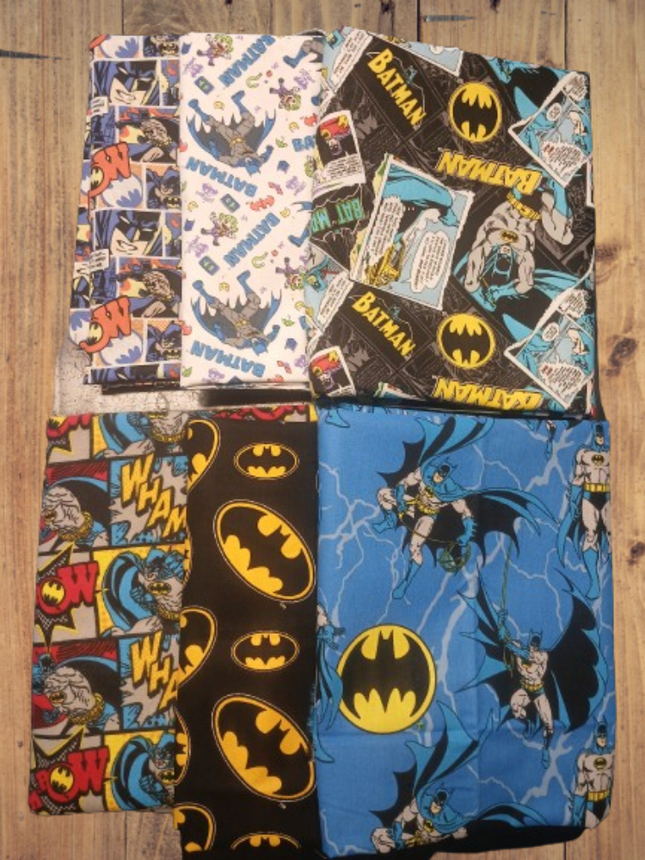 Assorted Batman Flat Fold Assortment 6, 12, 18, or 24 Yards Bundle Cotton Fabric