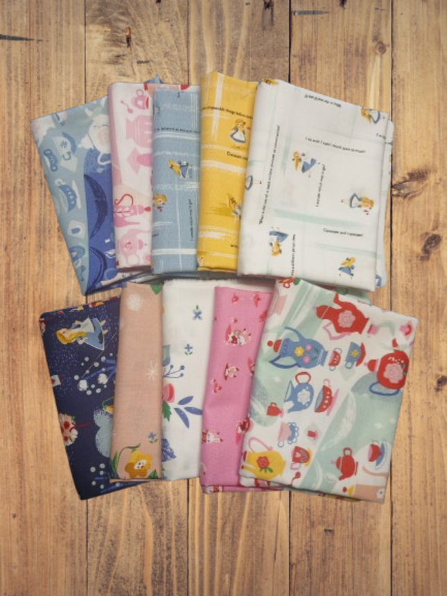 Assorted Down the Rabbit Hole Flat Fold Assortment 10, 25, 30, or 40 Yards Bundle Cotton Fabric