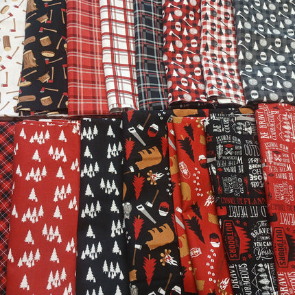 Assorted Woodsman Flat Fold Assortment 8, 16, 24, or 32 Yards Bundle Cotton Fabric
