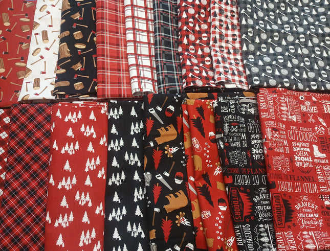 Assorted Woodsman Flat Fold Assortment 8, 16, 24, or 32 Yards Bundle Cotton Fabric