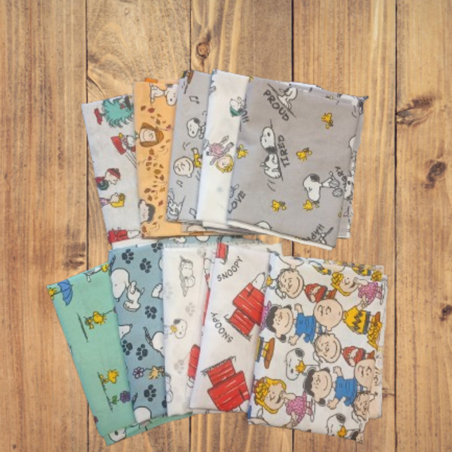 10 Fat Quarters - Assorted Peanuts Fat Quarter Bundle