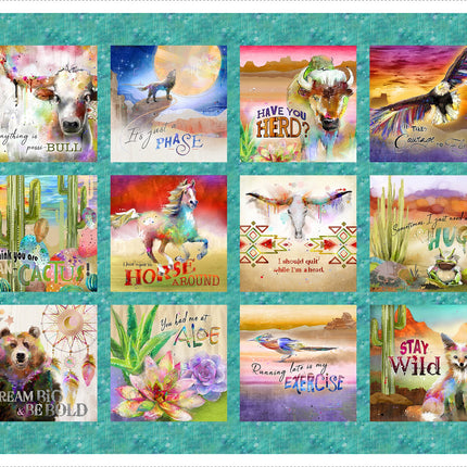 Whimsical West Panel 45" Wide Panel Fabric