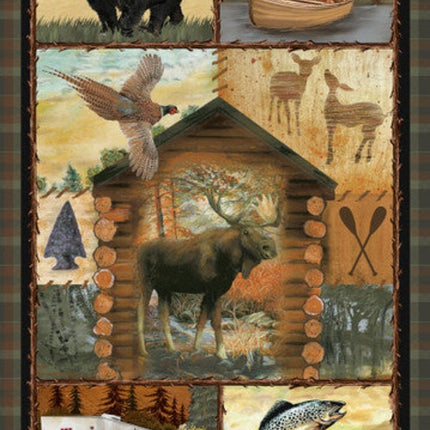 Wilderness Trail Brown 24" Panel Cotton Fabric