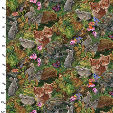 Handmade Placemat Or Table Runner Love is All Around Friends Of The Forest Green