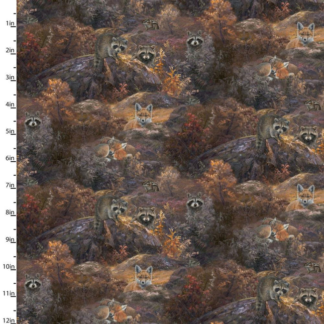 Curtain Valance - Whitetail Country Scenic Critters Multi Cotton