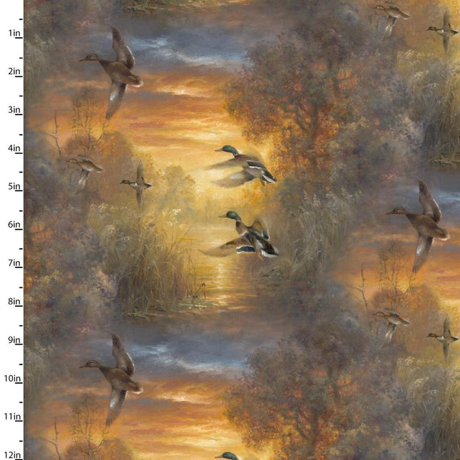 Curtain Valance - Whitetail Country Evening Soar Multi Cotton