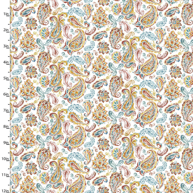 Pumpkin Please Picturesque Paisley Cotton Fabric