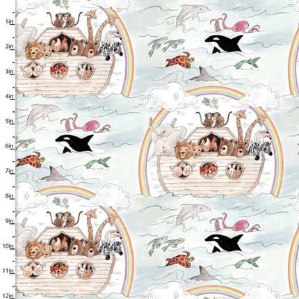 Handmade Placemat Or Table Runner Two by Two Animal Journey Blue