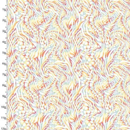 Two by Two Rainbow Swirl Multi Cotton Fabric