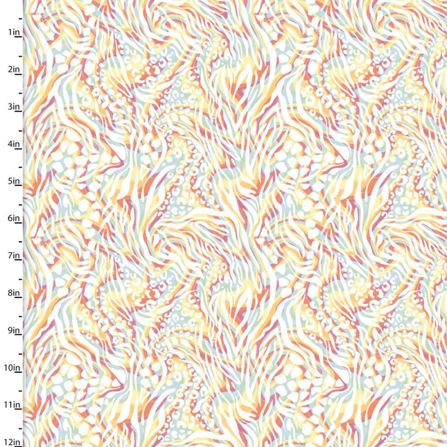 Two by Two Rainbow Swirl Multi Cotton Fabric