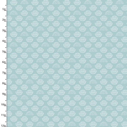 Two by Two Allover Ark Blue Cotton Fabric