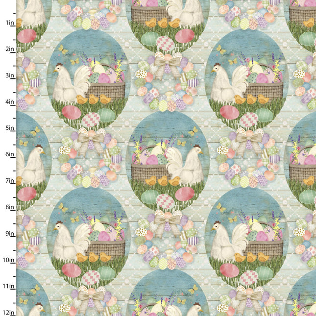 Handmade Placemat Or Table Runner Bunny Kisses & Easter Wishes All In One Basket Mint Cotton Fabric