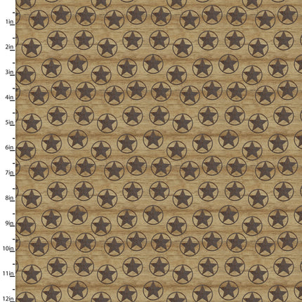 Hold Your Horses Lonestar Allover Tan Cotton Fabric