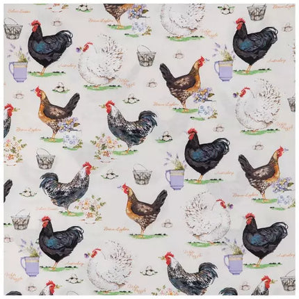 Roosters Cotton Calico Fabric