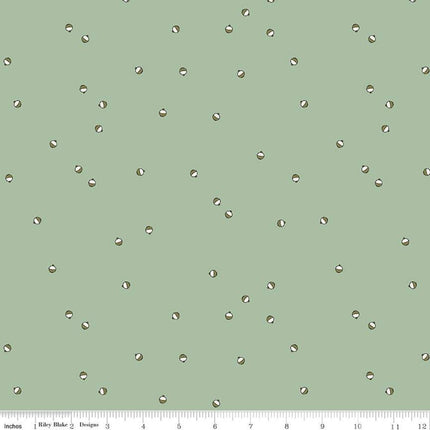 Let's Wander Bobbers Sage Cotton Fabric