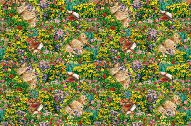Angels Bunnies & Squirrels Cotton Fabric