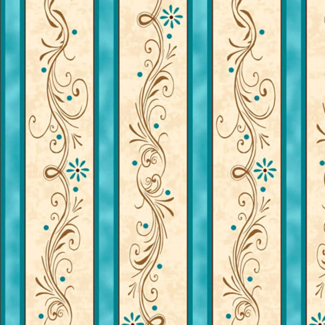 Handmade Placemat Or Table Runner Amazing Grace Decorative Scroll Stripe Teal