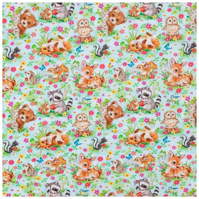 Handmade Valance or Curtain Panel Woodland Cuties Calico
