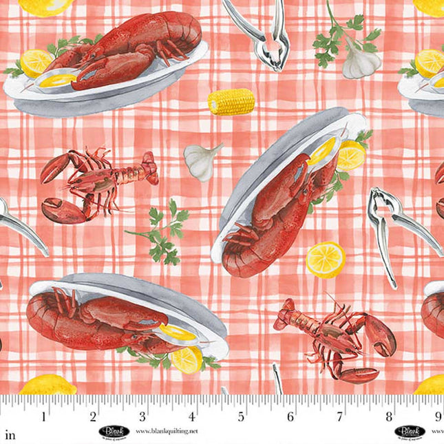 Seaside Boil Lobster Platters Cotton Fabric