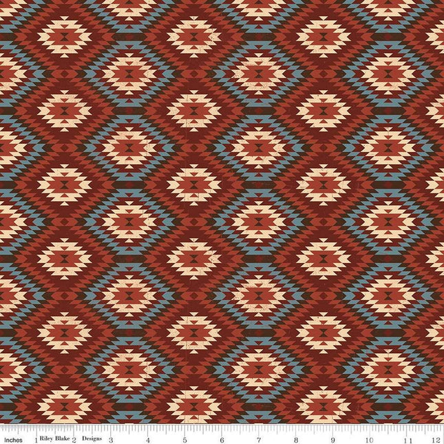John Wayne American West Southwest Red Cotton Fabric