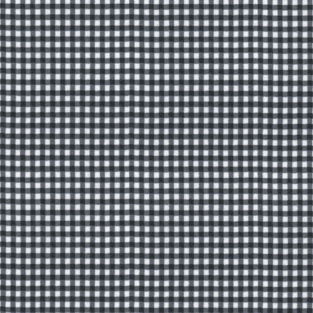 Gingham Plaid Black Flannel Fabric