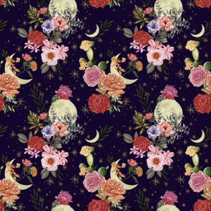 Midnight Rendezvous Dark Purple Cotton Fabric