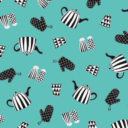 What's Cookin' Blue Cotton Fabric