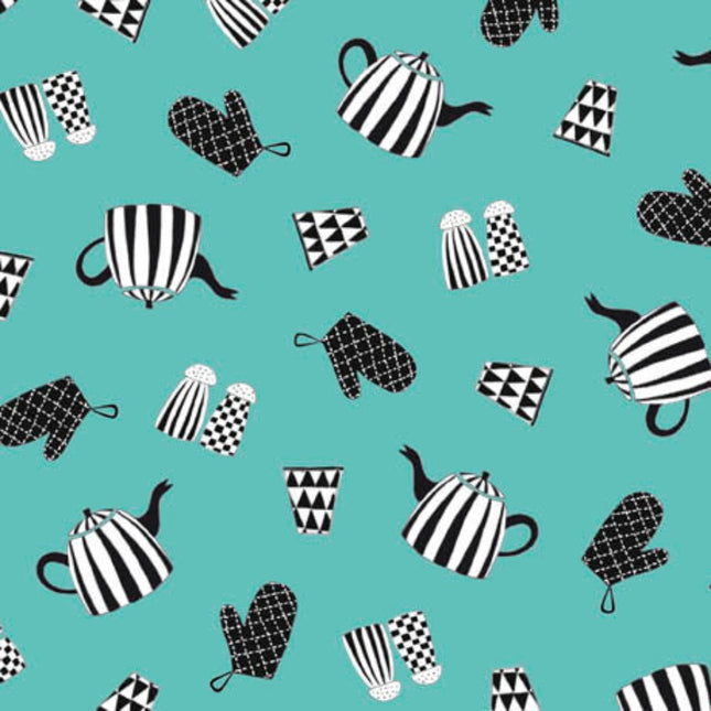 What's Cookin' Blue Cotton Fabric