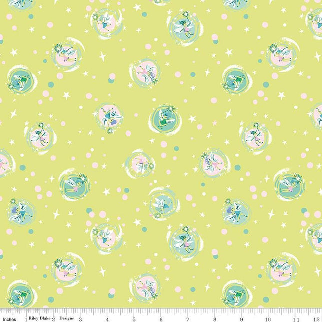 Forever Neverland Tink Lemongrass Cotton Fabric