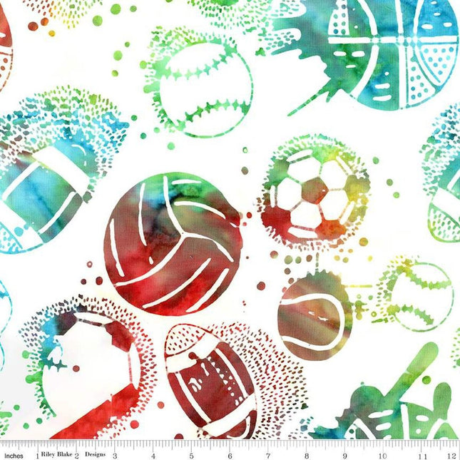 Curtain Valance - Expressions Batiks Let's Play Ball! Brilliance Cotton
