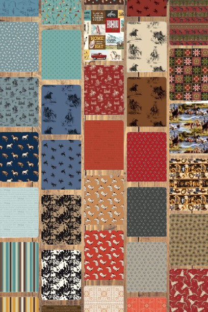 Assorted Western Fabric - 1 lb Scrap Bundle