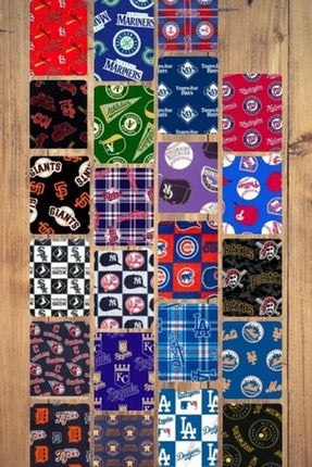 Handmade Single Layer 58"x 72" Fleece Throw Blanket "Assorted MLB ” 5 Bundle