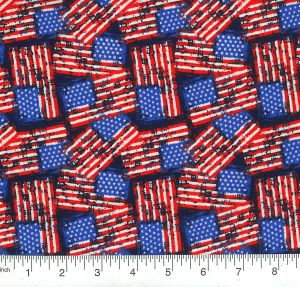 Curtain Valance - Patriotic Distressed Flag Cotton