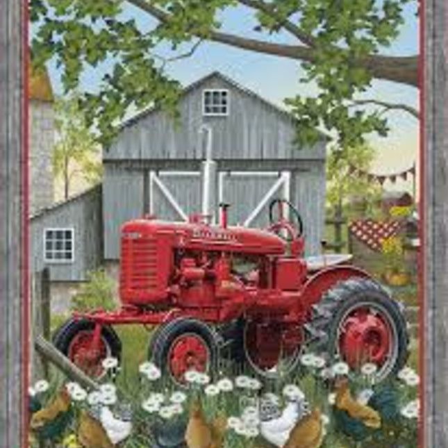 Farmall Plank Panel Size 36"X43" Cotton Panel Fabric