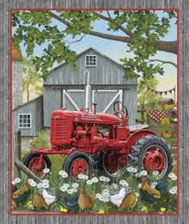Farmall Plank Panel Size 36"X43" Cotton Panel Fabric