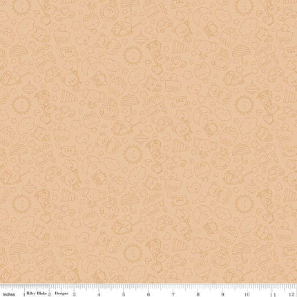 Special Delivery Tonal Brown Flannel Fabric