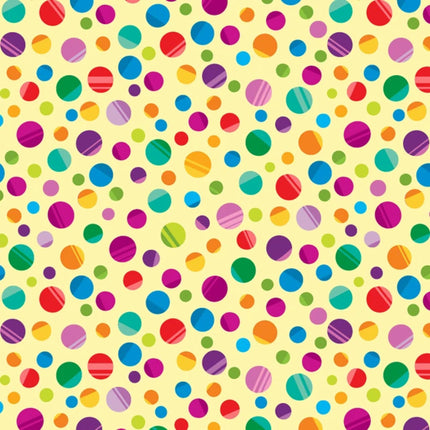My Silly Monster ABCs Dots - Yellow Multi Cotton Fabric