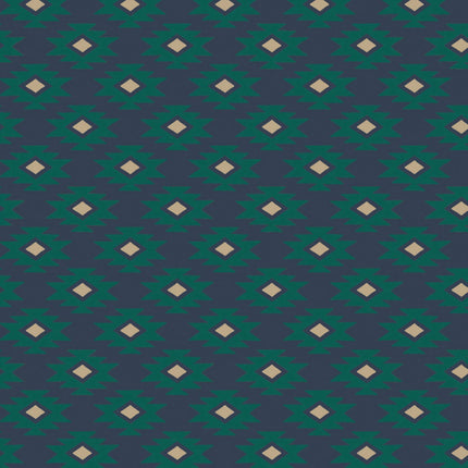 Southwestern Stamp Navy Fabric