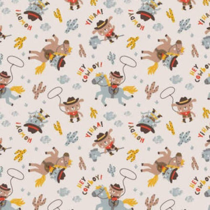 Wild West Cowboy Dog PRE-CUT PIECES Bear Flannel Fabric