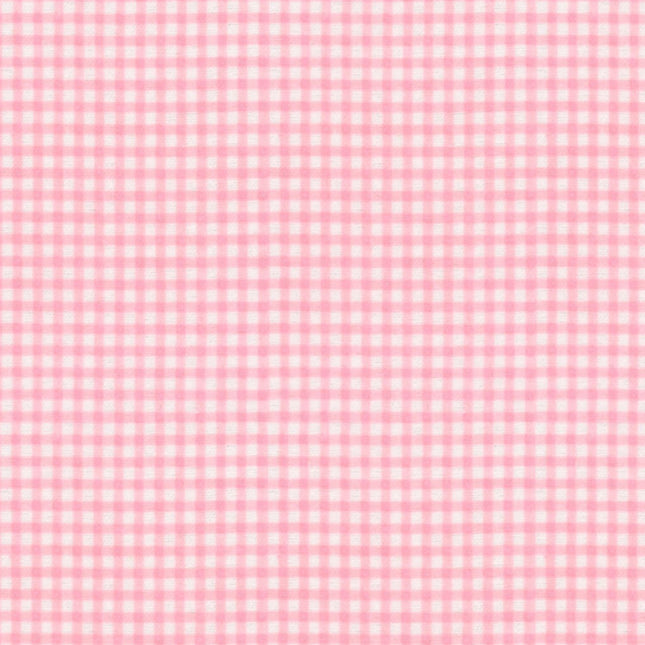 Gingham Plaid Coral Flannel Fabric