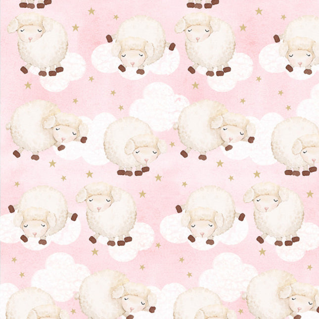 Sheep and Clouds Flannel Fabric