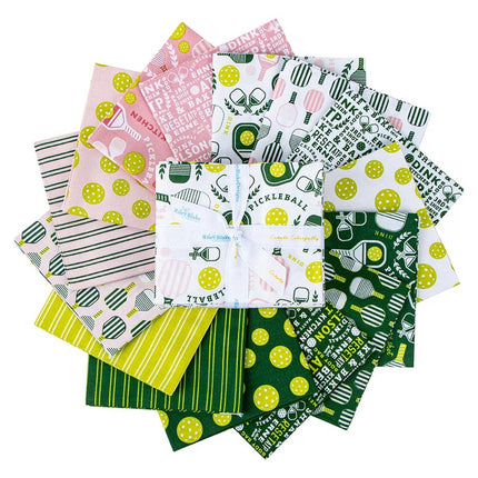 15 Fat Quarters - Assorted Pickleball Sport Fat Quarter Bundle