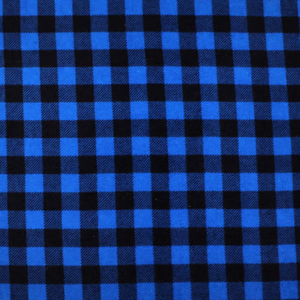 Black & Blue Plaid Flannel Fabric