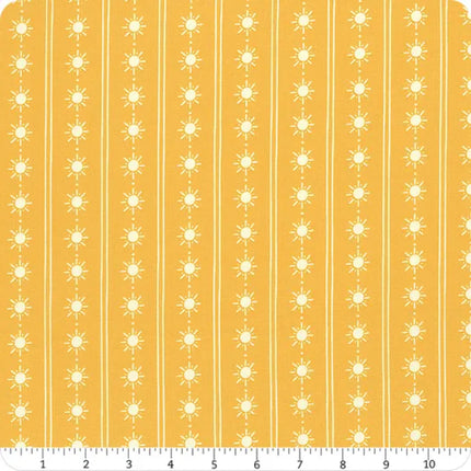 Two by Two Yellow Happy Rays Cotton Fabric