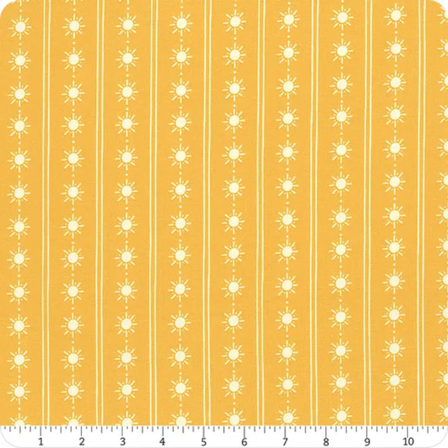 Two by Two Yellow Happy Rays Cotton Fabric