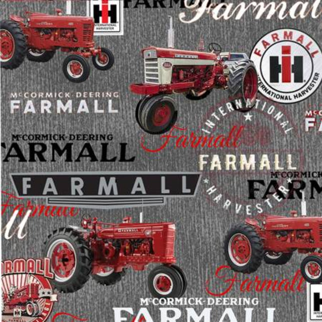 Farmall Tractors- Combos Gray Cotton Fabric