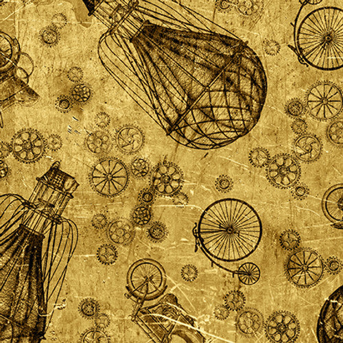 Single Layer Cotton Blanket - Full Steam Ahead Digital Hot Air Balloons, Cars & Bicycles Cotton
